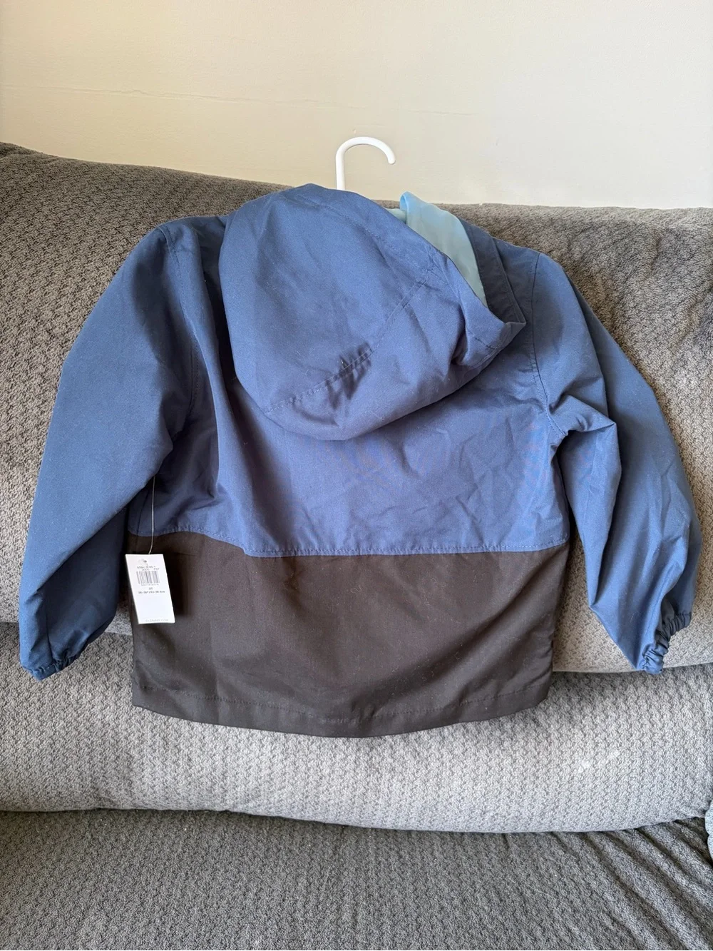 Old Navy Boys Navy & Black Lightweight Hooded Rain Jacket